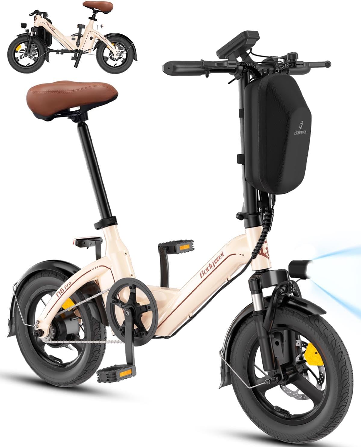 Eléctricas T16PRO, 14 pouces, 36 V, con iluminación LED, plegable, inalámbrico, Bodywel