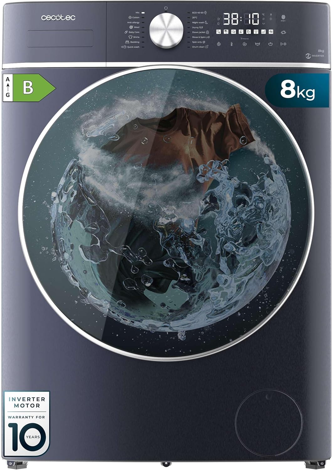 Cecotec 1400RPM lavadora, 8–5 kg, control inteligente