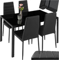 Conjunto de mesa y sillas, 120 × 70 × 75 cm, vidrio, tectake