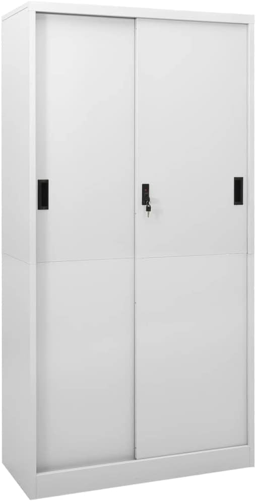 VidaXL armario, 90 × 40 × 180 cm, acero, gris, para la oficina