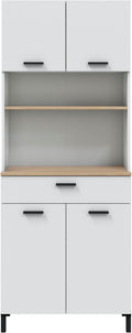 Armario, 185 × 72 × 40 cm, blanco, para la cocina, Habitdesign