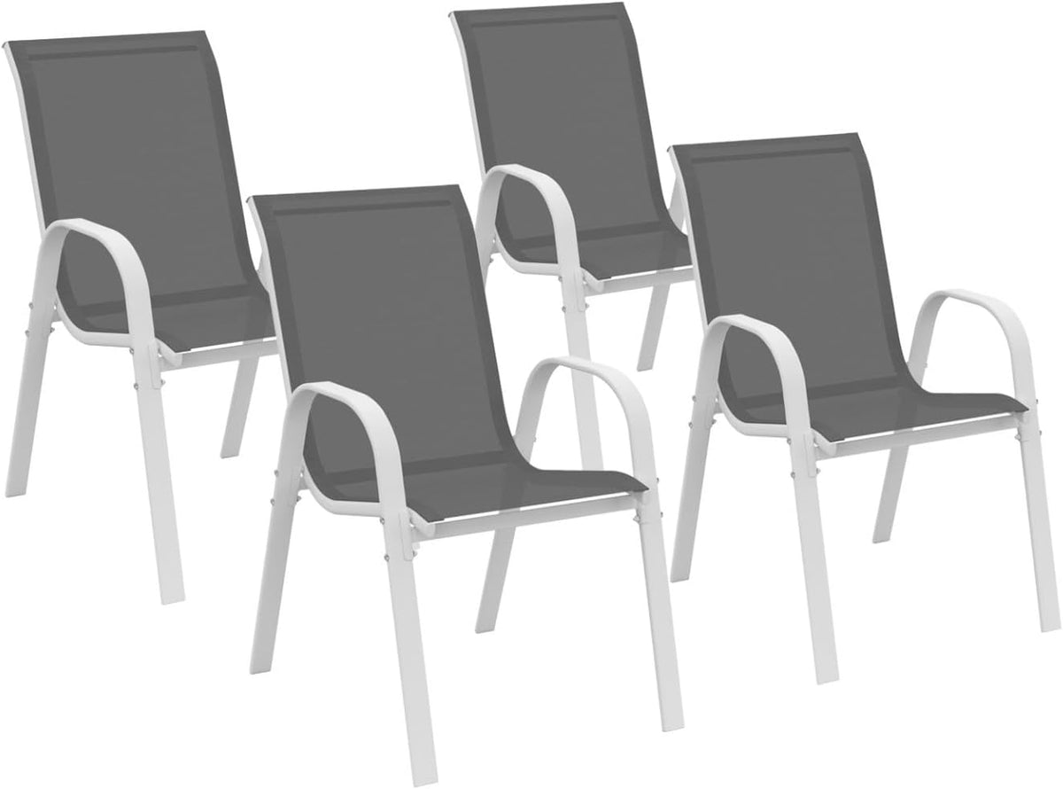 Silla, 68 × 84 cm, metal, blanco, para el jardín, IDMarket