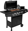 Barbacoa GRILL-4F, 126 × 52 × 103 cm, 9,3 kW, acero inoxidable, negro, Amig