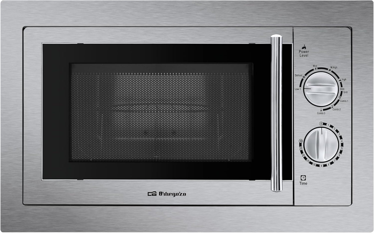 Microondas con grill MIG 2033, 455 × 330 × 285 mm, 800 W, 1000 W, acero inoxidable, Orbegozo