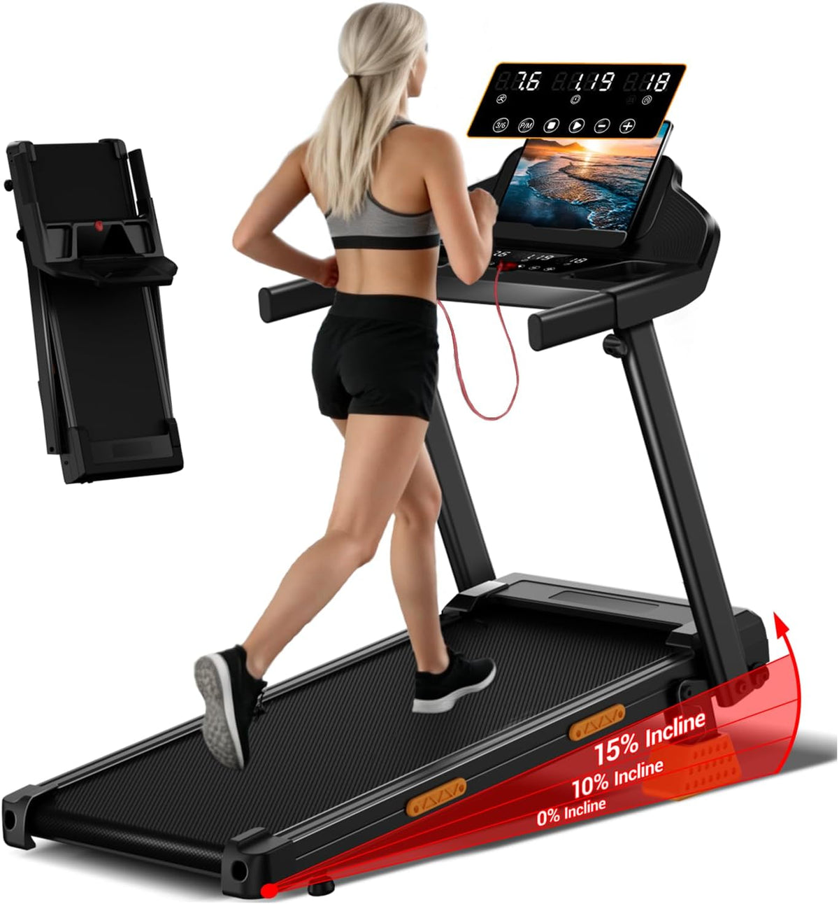 Cintas de correr 12km/h, plegable, CURSOR FITNESS