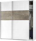 Armario ARM182A, 180 cm, blanco, para el dormitorio, Habitdesign