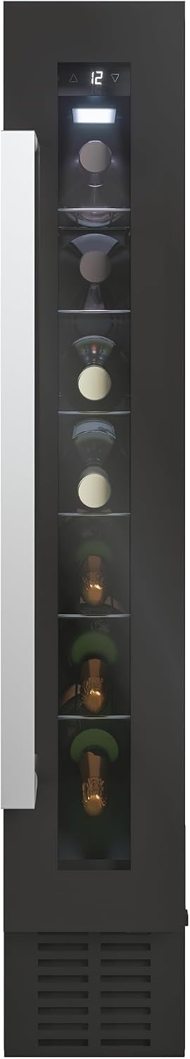 CANDY CCVB 15/1 vinoteca, 88,5 × 14,5 × 46,2 cm, 20 L, 39 dB, con iluminación LED, con estantes, negro