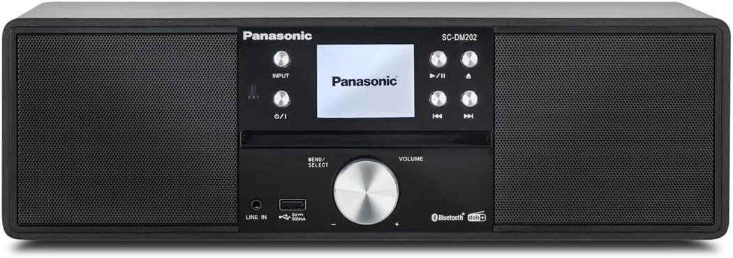 Microcadena SC-DM202EG-K, 12 W, 2,4 pouces, negro, Panasonic