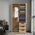Armario MDF 176, 176 × 80 × 52 cm, con cajones, para el dormitorio, en.casa