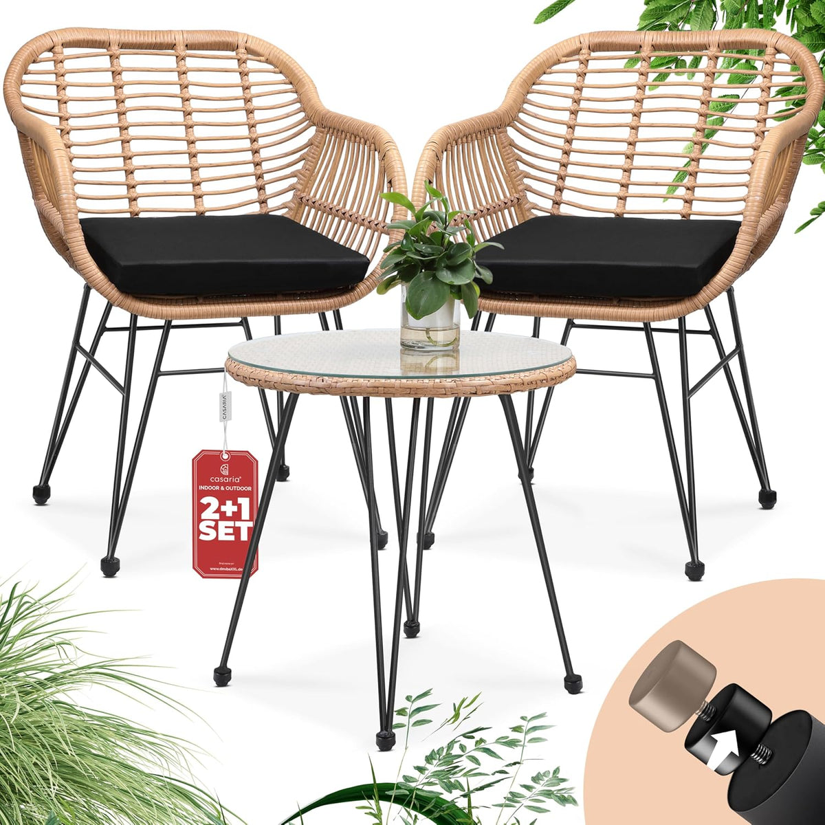 Silla, 53 × 55 cm, vidrio, para el jardín, para la terraza, CASARIA