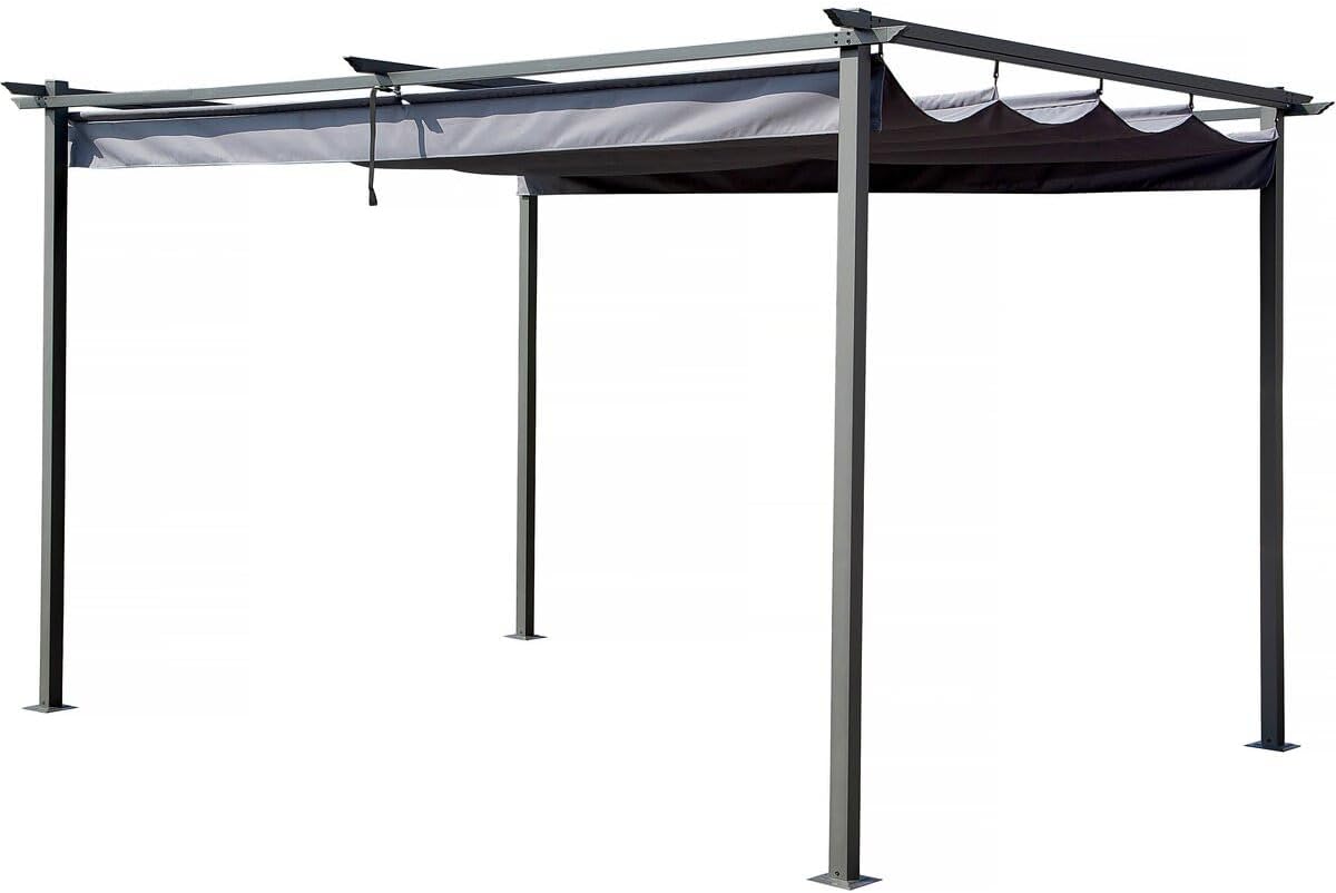 Pérgola, 3 × 4 m, gris, para el jardín, Habitat et Jardin