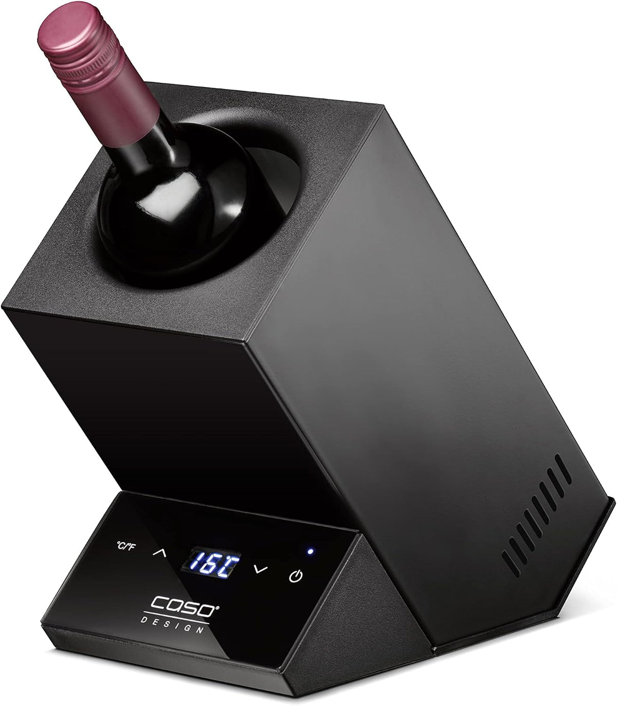 Enfriadores de botellas, 18 °C, acero inoxidable, negro, Caso