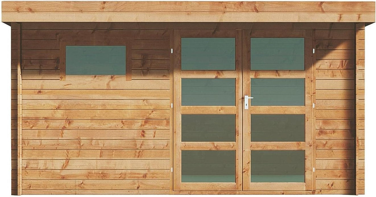 Cobertizo de jardín, 28 mm, madera, para el jardín, Vente-unique